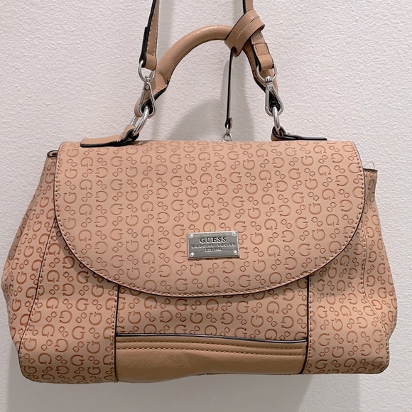 GUESS Handbag Tan Used with Shoulder strap - Picture 1 of 8